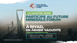 Lire la suite à propos de l’article Participation du Cadastre Minier au Future Minerals Forum du 09 au 11 Janvier 2024 à Riyad (Arabie Saoudite)