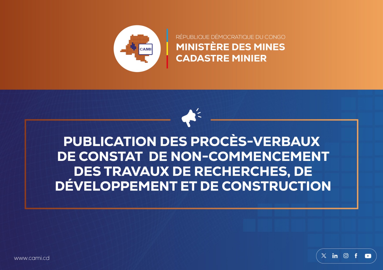 Lire la suite à propos de l’article Publication des Procès-Verbaux de constat de non-commencement des travaux de recherches, de développement et de construction