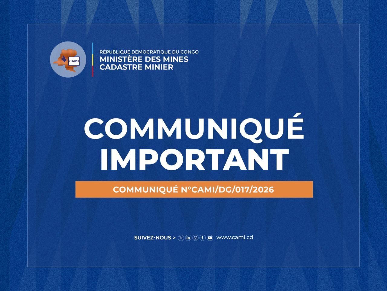 Lire la suite à propos de l’article COMMUNIQUÉ OFFICIEL |°N° CAMI/DG/A017/2026