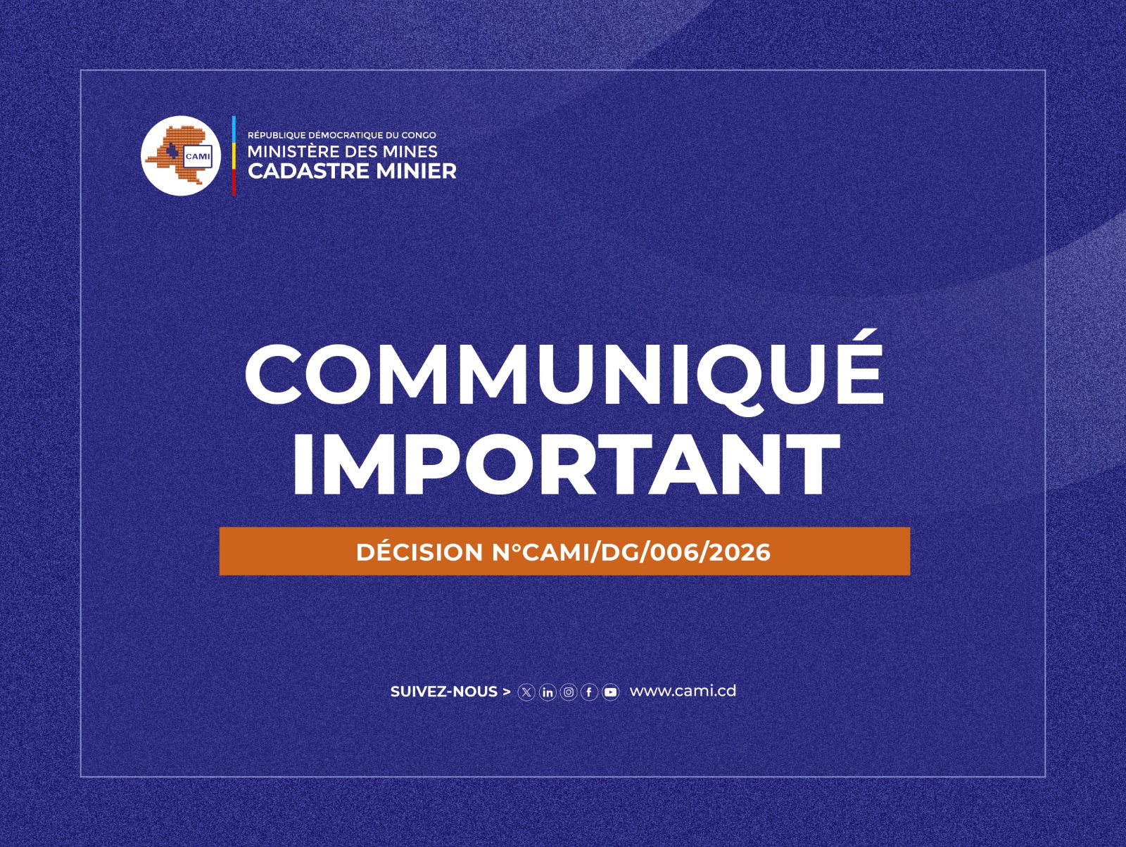 Vous consultez actuellement REGISTRE DES DROITS MINIERS ET DE CARRIERRES ACTIFS EN DATE DU 30 SEPTEMBRE 2026